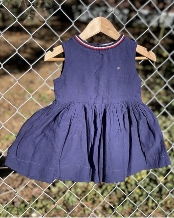 Šaty dětské Tommy Hilfiger modré s knoflíčky